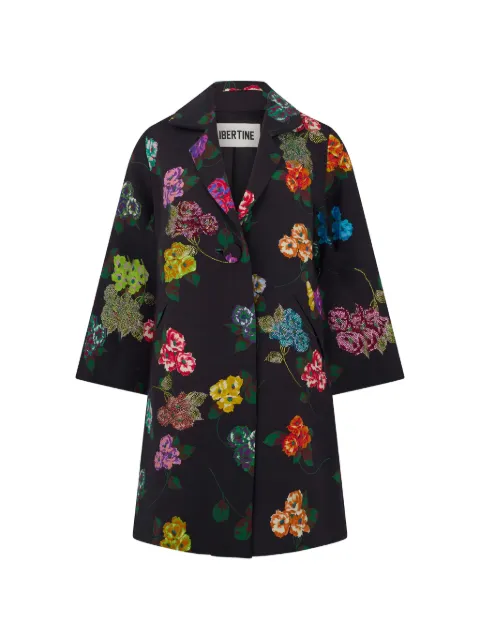Libertine notched-lapel floral-print coat