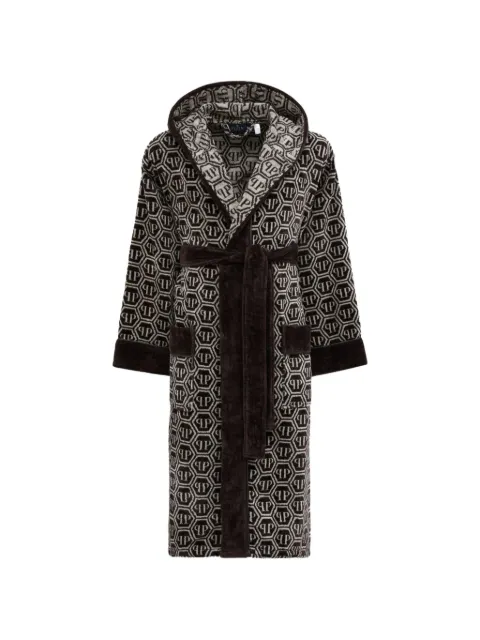 Philipp Plein bata con motivo geométrico y capucha