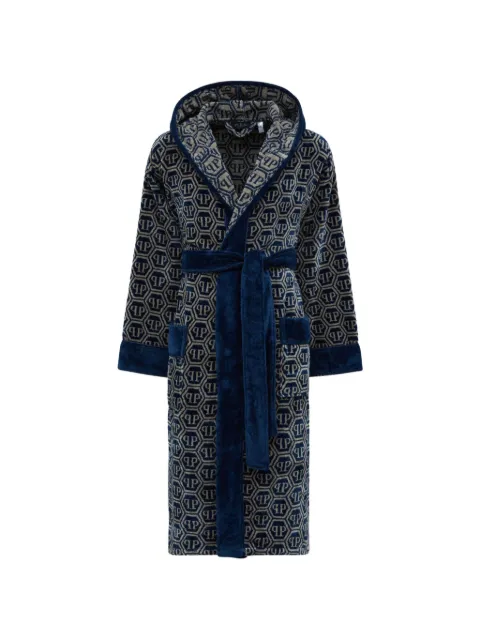 Philipp Plein hooded patterned bath robe