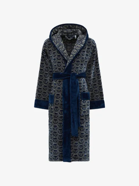 Philipp Plein Badjas met capuchon en patroon