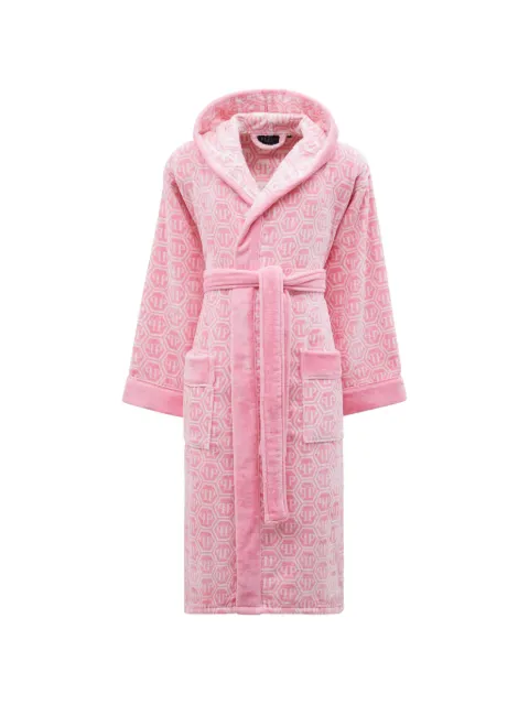 Philipp Plein hooded patterned bath robe