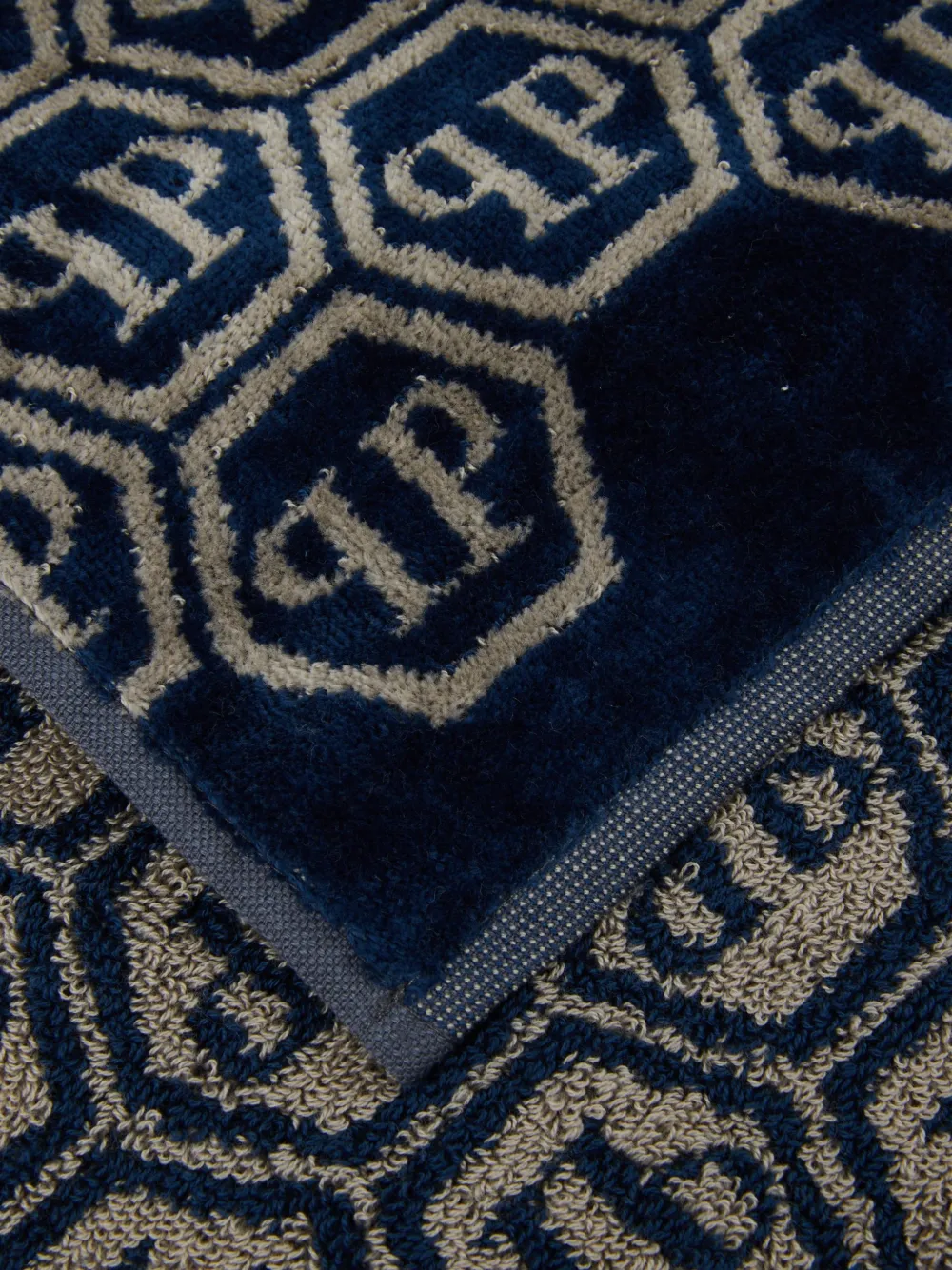  Philipp Plein Geometric-pattern Bath Towel - Blue 