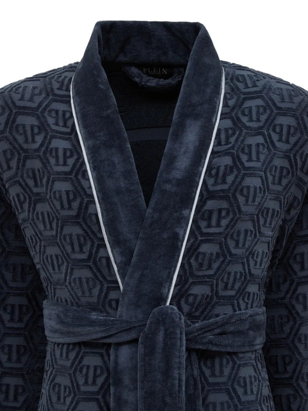  Philipp Plein Hexagon Bath Robe - Blue 