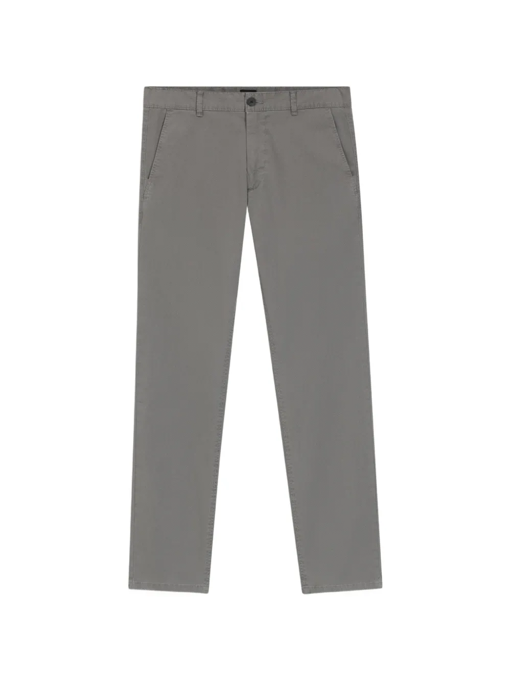 BOSS Slim-fit chino van stretch-katoenen twill met print Grijs
