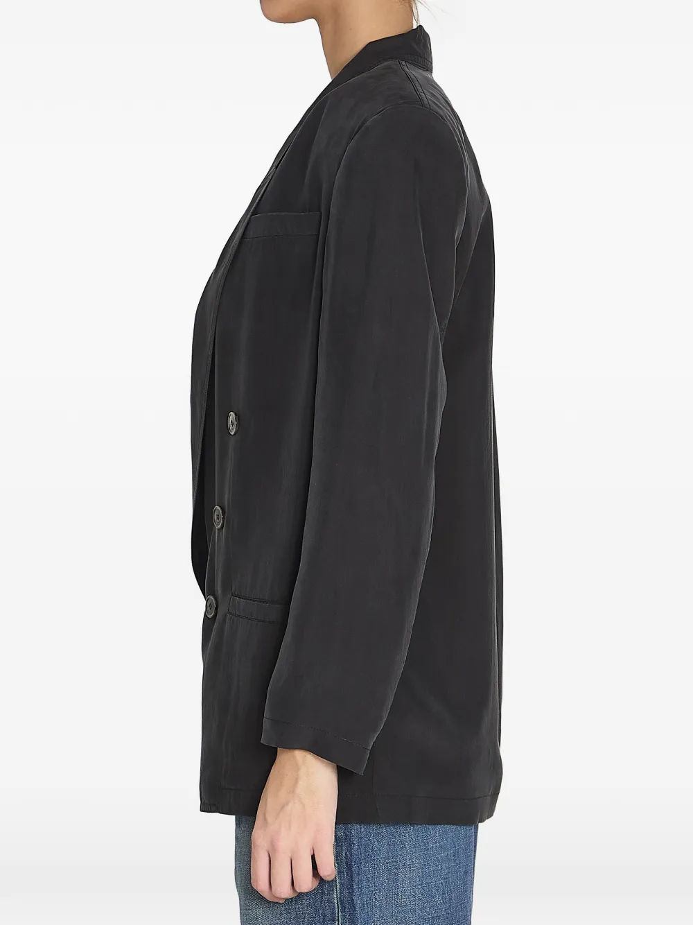  Saint Laurent Double-breasted Peak-lapel Blazer - Black 
