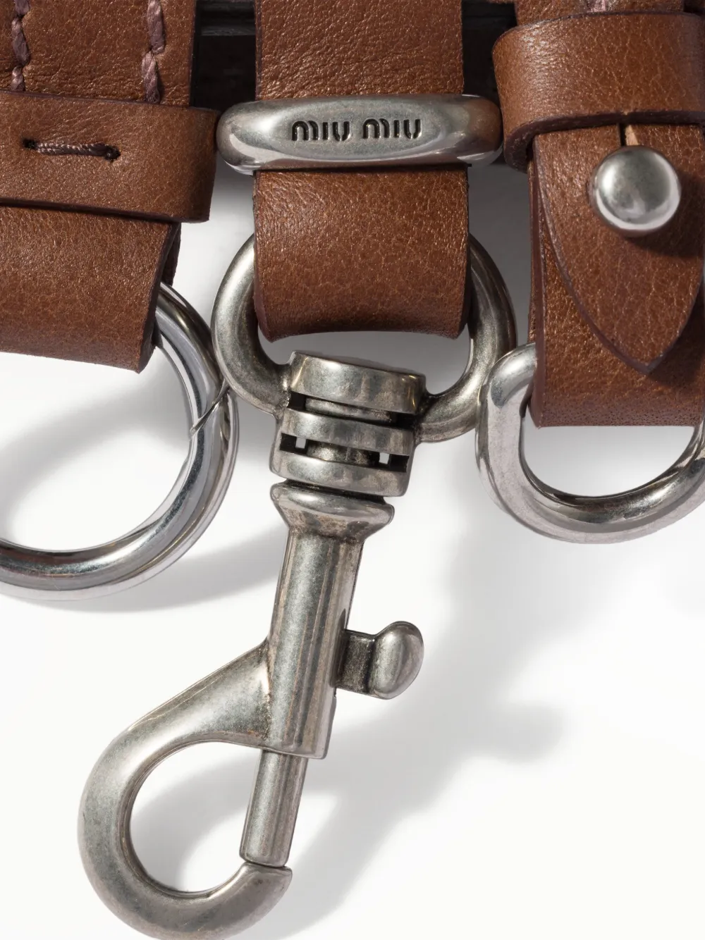 Miu Leren riem Bruin
