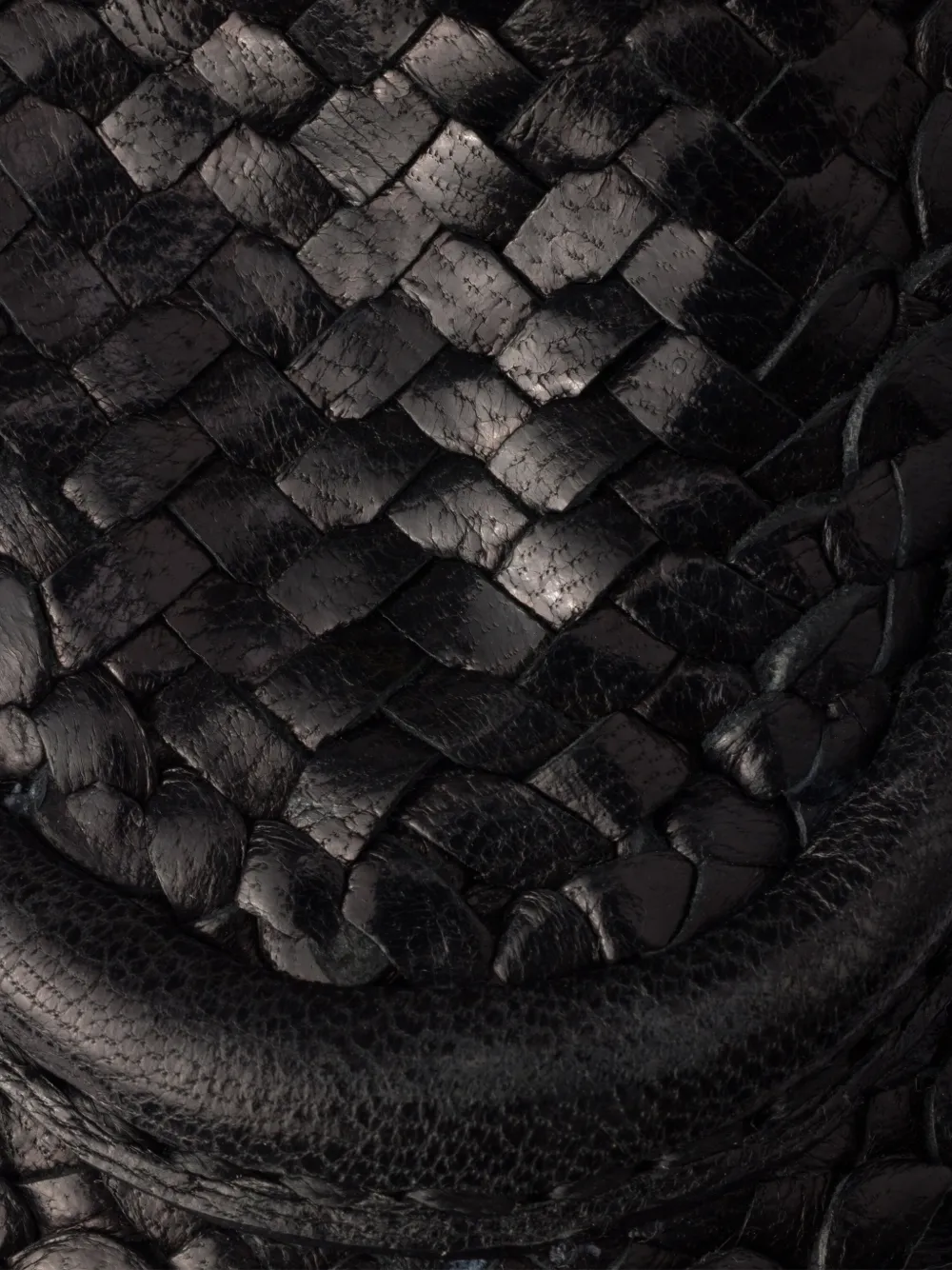 Prada woven leather loafers Zwart