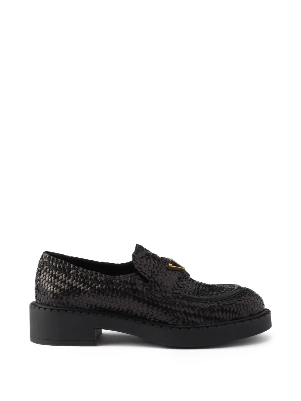 Prada woven leather loafers - Nero