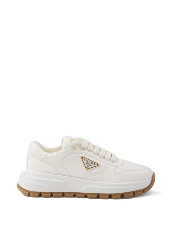 Prada Prax 01 Leather Sneakers in White