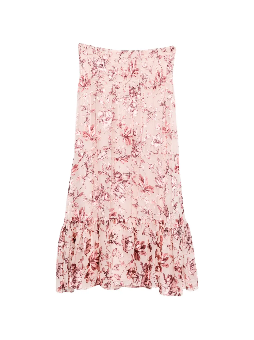 alice + olivia Stevie floral ruffled maxi skirt - Rosa