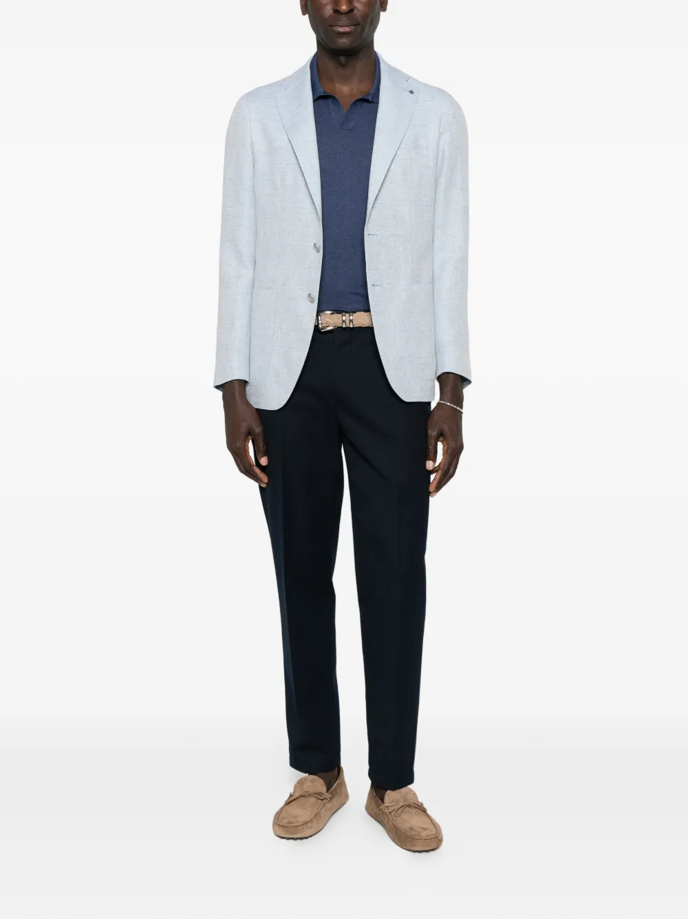 Tagliatore Blazer met logoprint Blauw