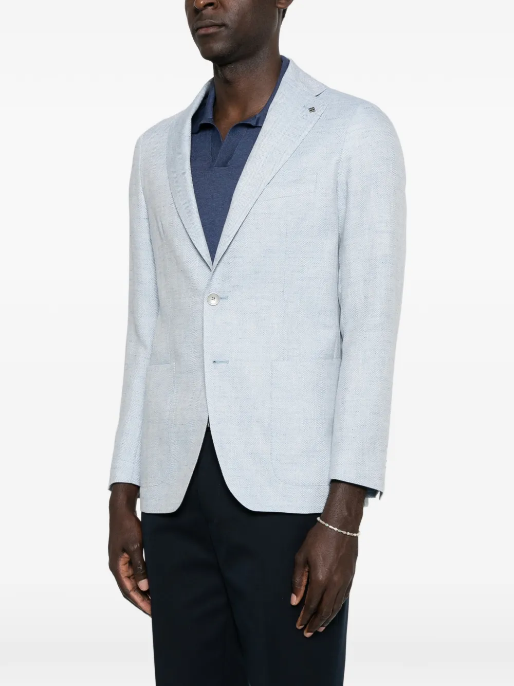 Tagliatore Blazer met logoprint Blauw