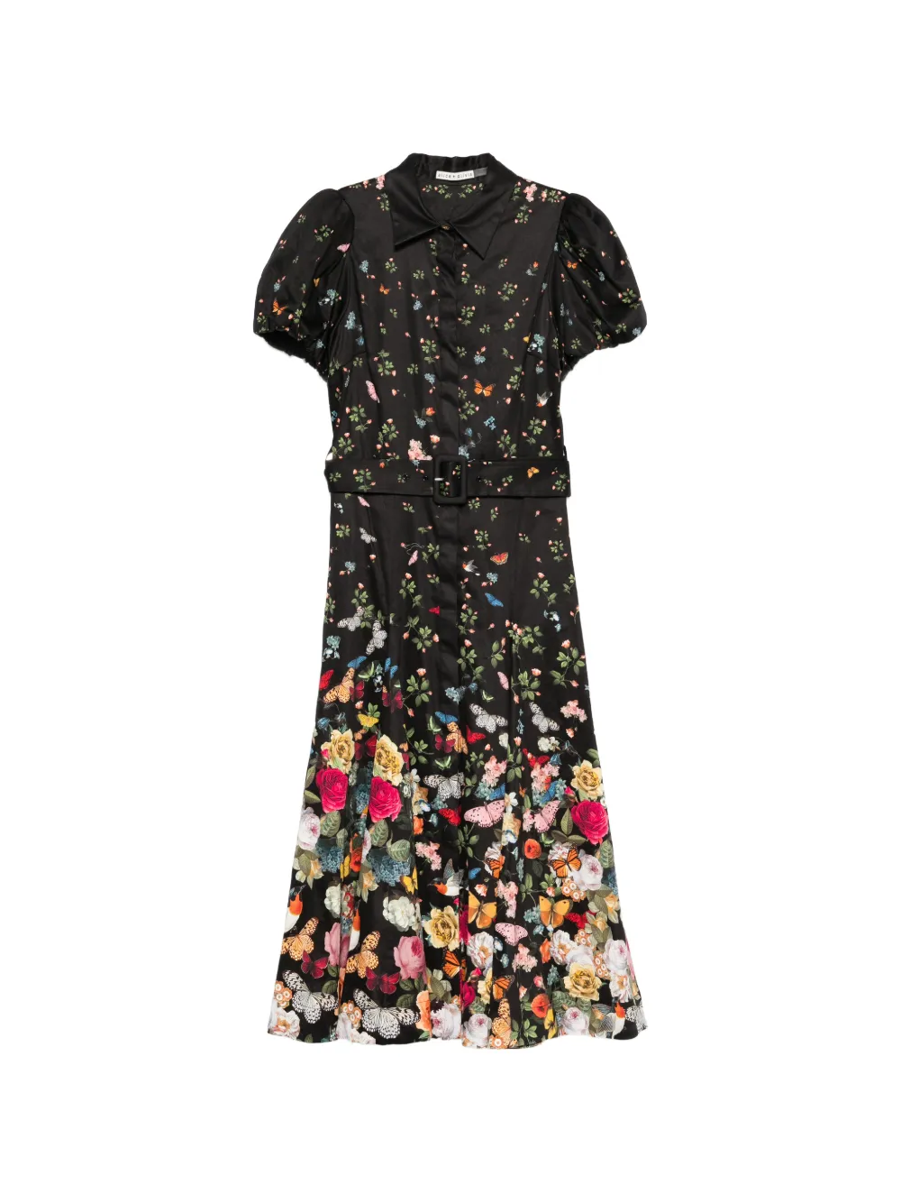 alice + olivia Henrietta floral belted midi dress - Nero