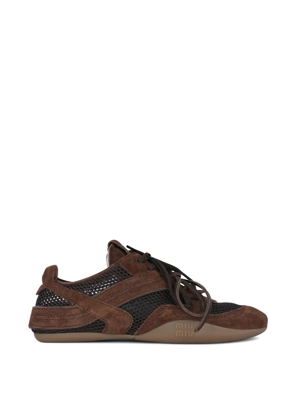 Miu Miu mesh-panel sneakers - Marrone