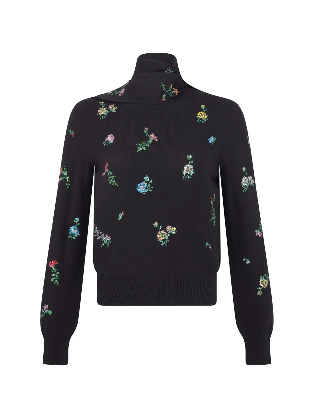 Libertine Joy And Mirth floral scarf sweater - Nero