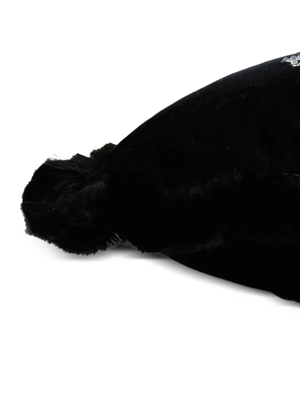  Philipp Plein Crystal-skull Fringed Cushion - Black 