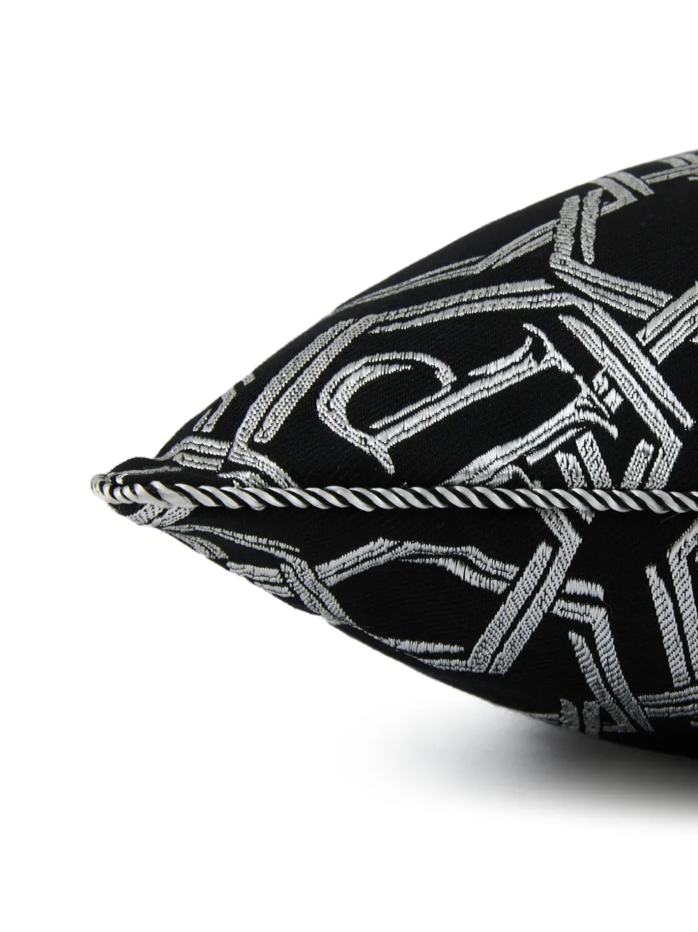  Philipp Plein Jacquard Chains Cushion - Black 