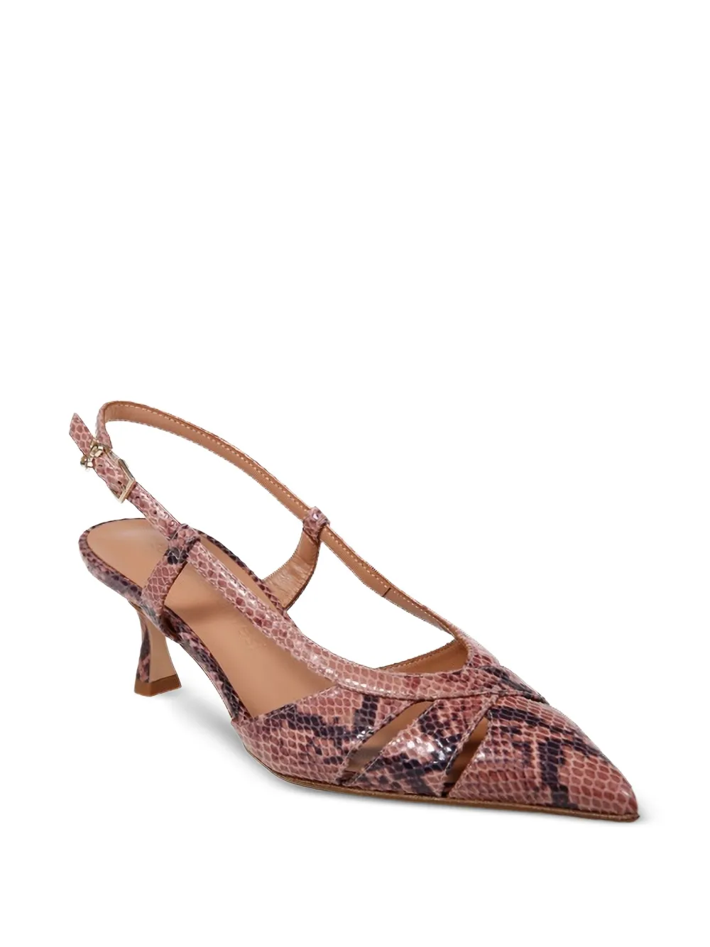 Snake-Effect Strap Pumps