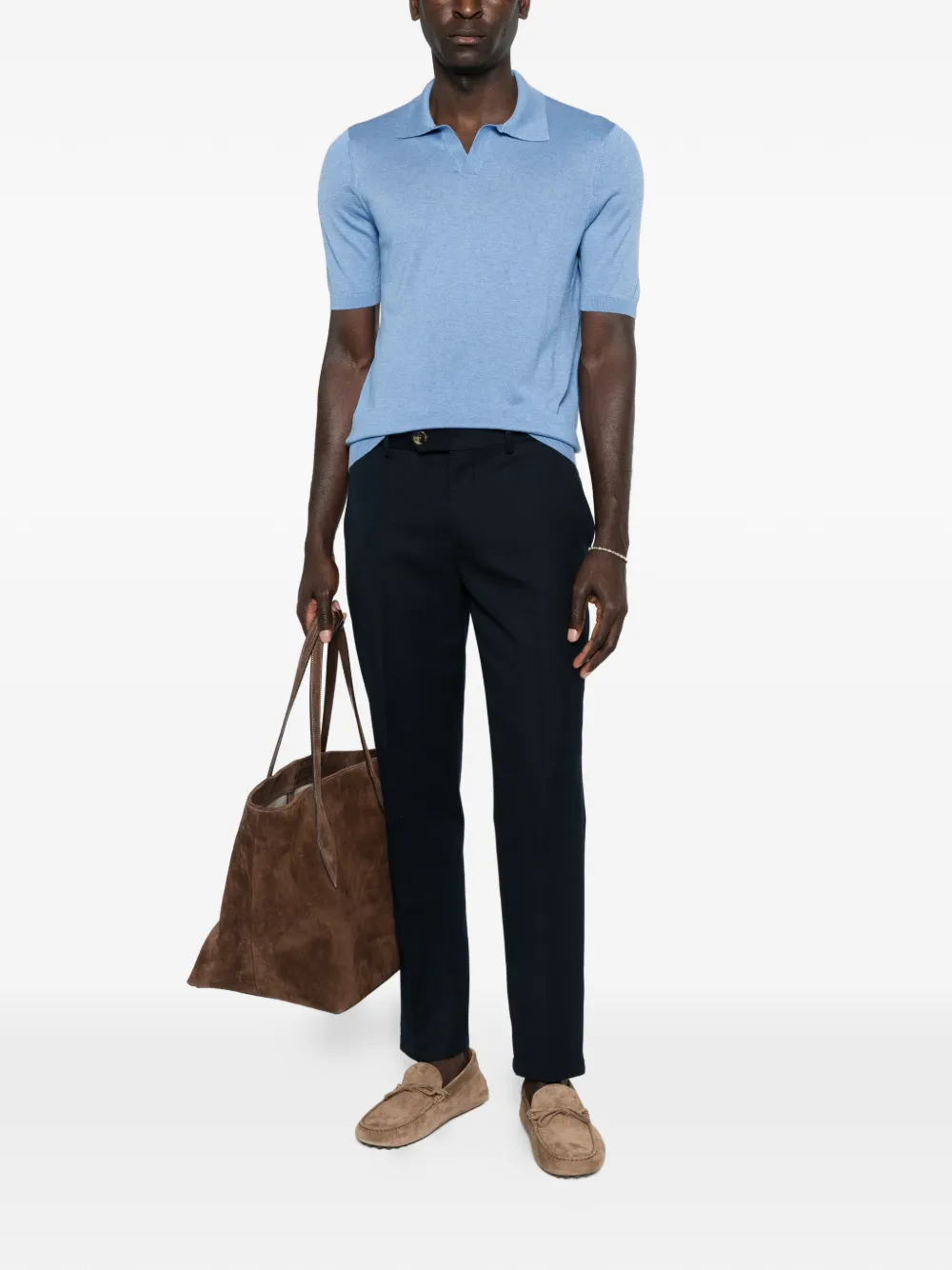 Tagliatore Keith T-shirt met V-hals Blauw