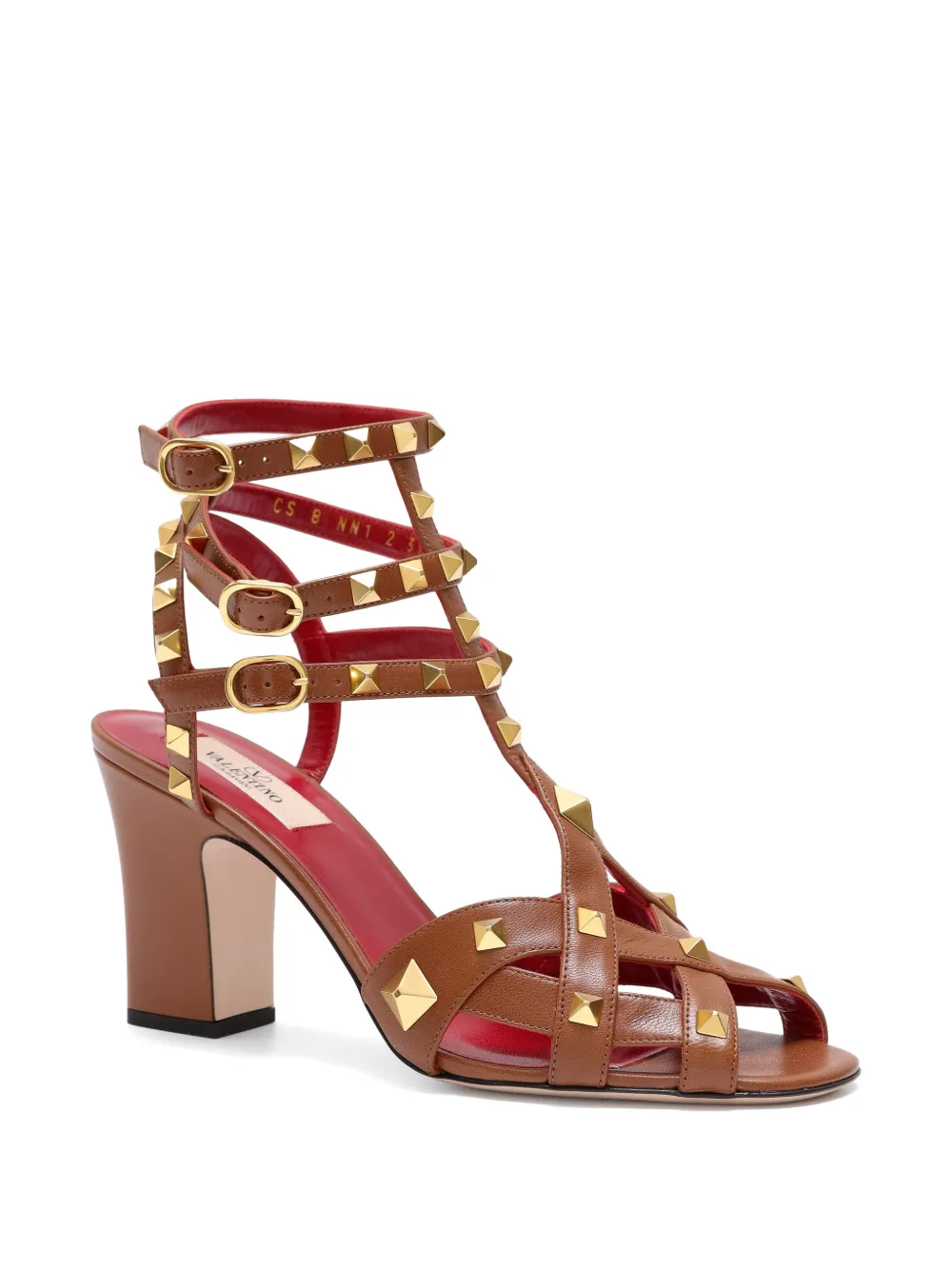 Valentino Garavani Sandalen met studs en gesp Bruin