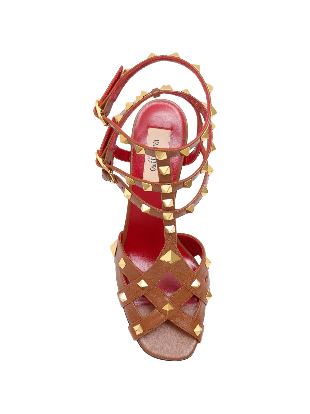 Valentino Garavani Sandalen met studs en gesp Bruin