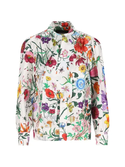 Gucci printed silk twill shirt