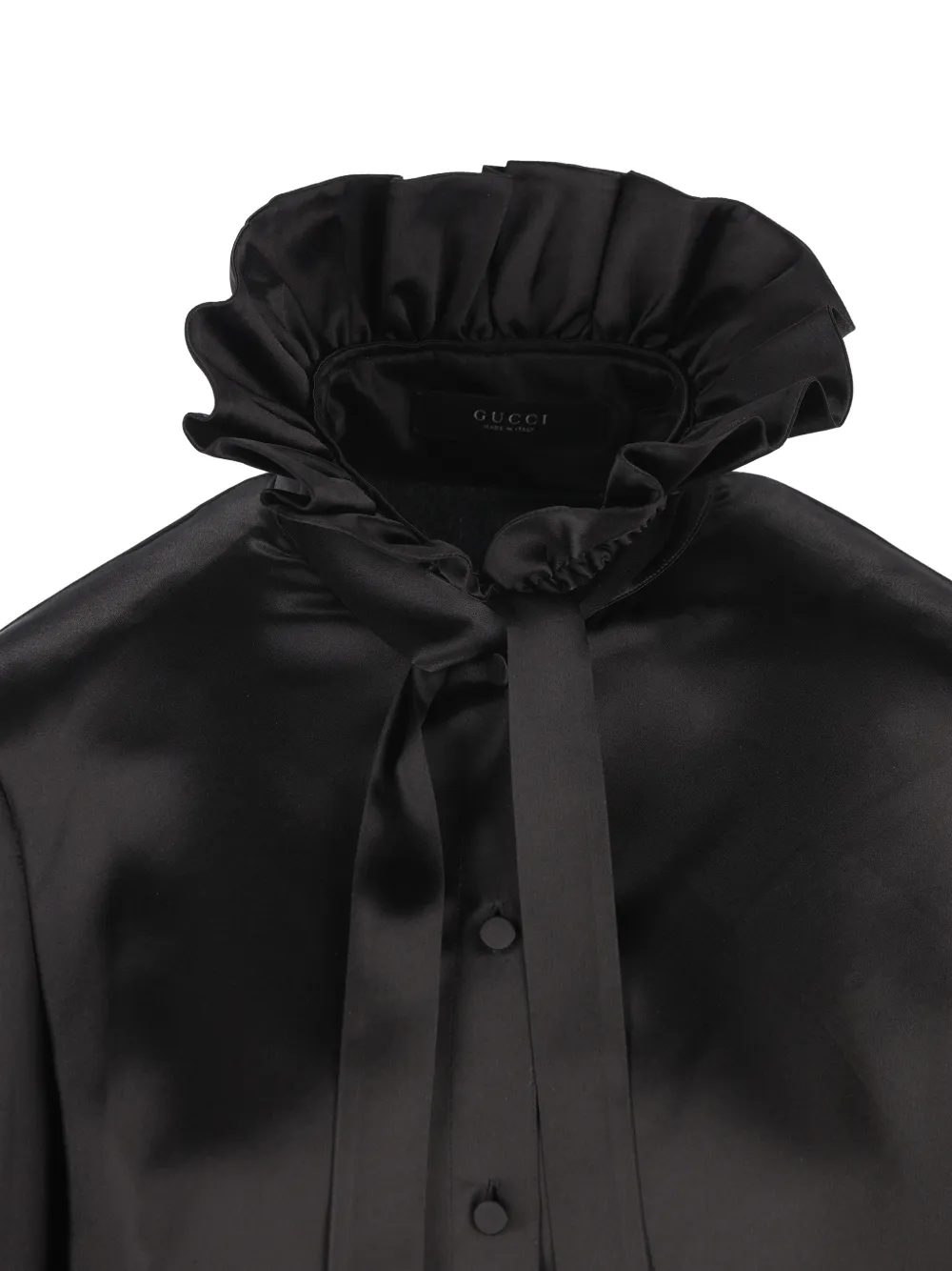 Gucci Zijden-satijnen blouse met strik Zwart