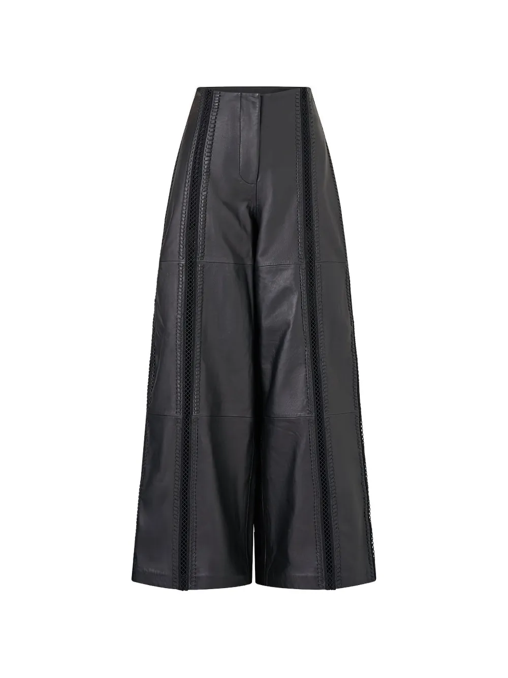 Camilla zip-fastening leather trousers - Nero