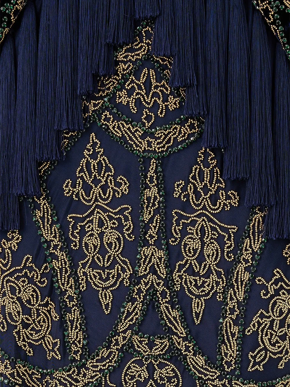 Camilla Gedrapeerde maxi-jurk Blauw