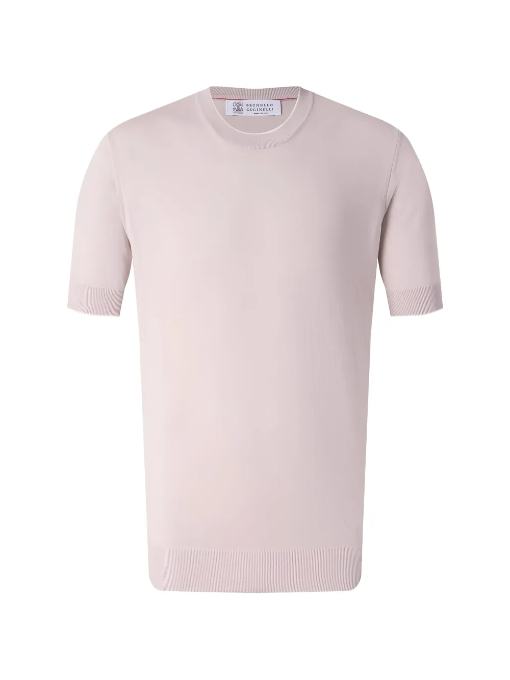 Brunello Cucinelli contrast cotton lightweight knit T-shirt - Rosa