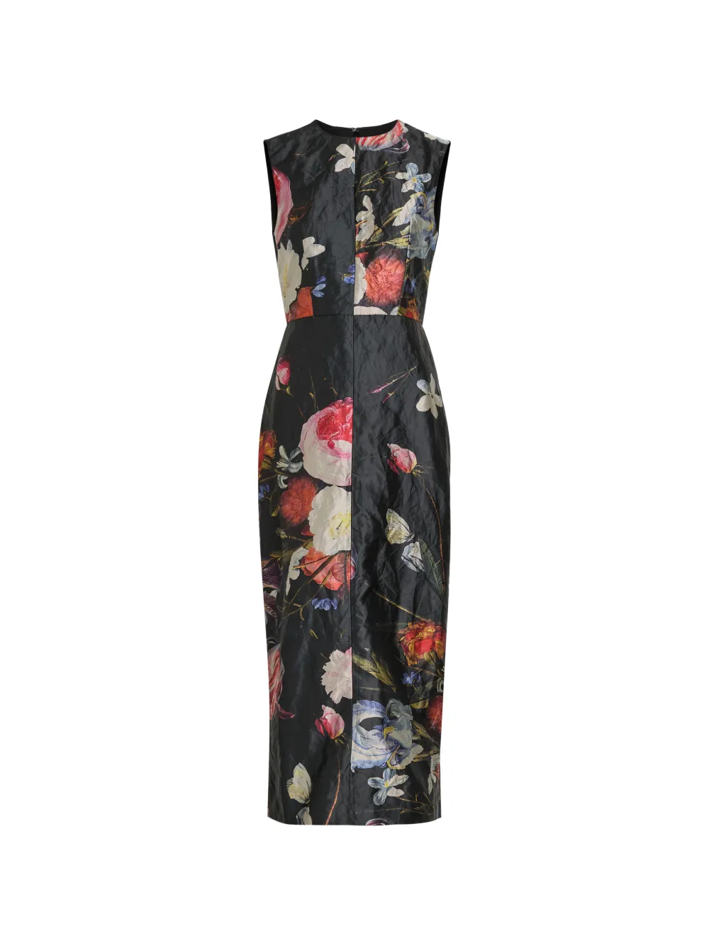 ERDEM floral sleeveless midi dress - Nero