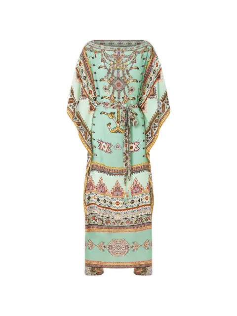 Camilla mellemlang kjole med bundet talje