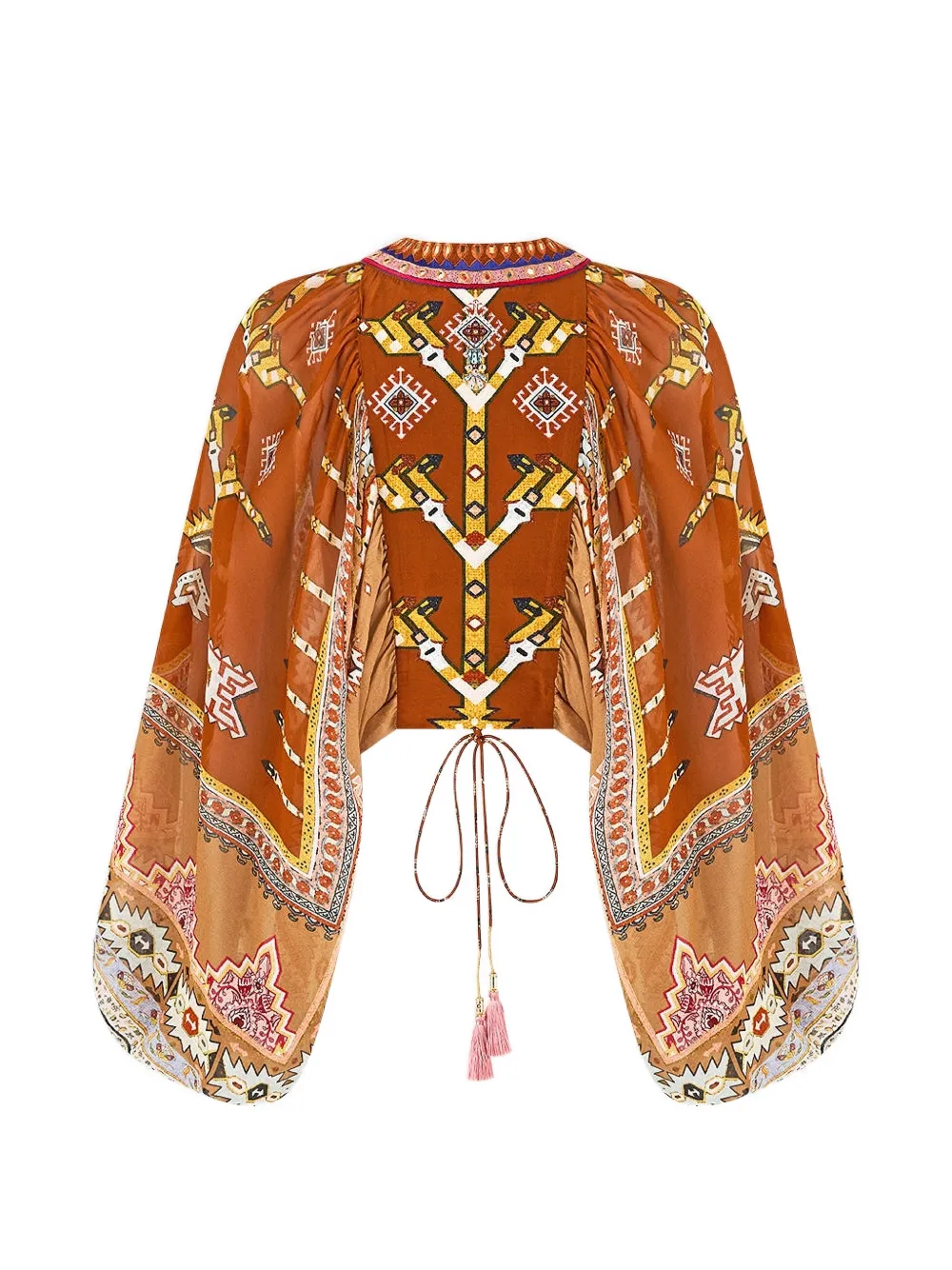  Camilla Graphic-pattern Blouse - Brown 
