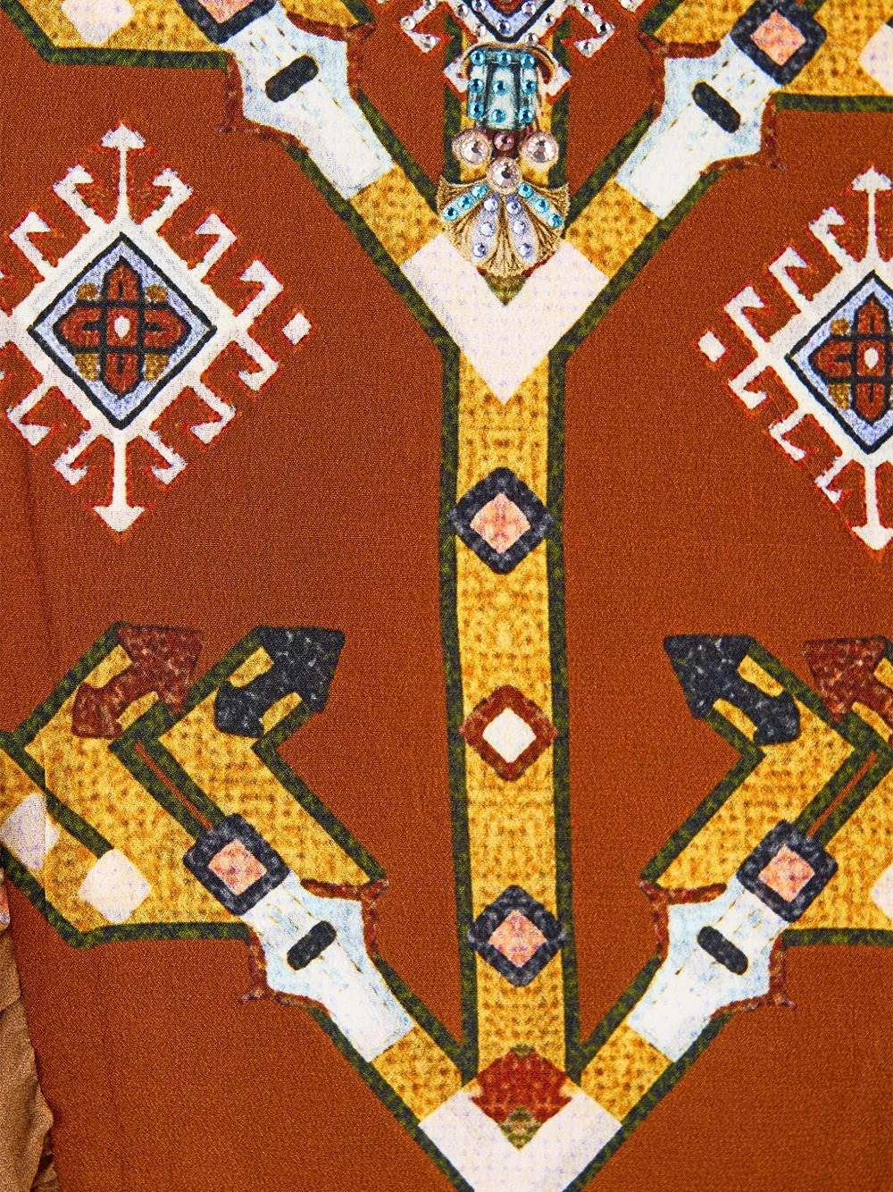  Camilla Graphic-pattern Blouse - Brown 