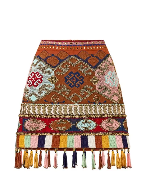 Camilla falda corta bordada con mostacillas