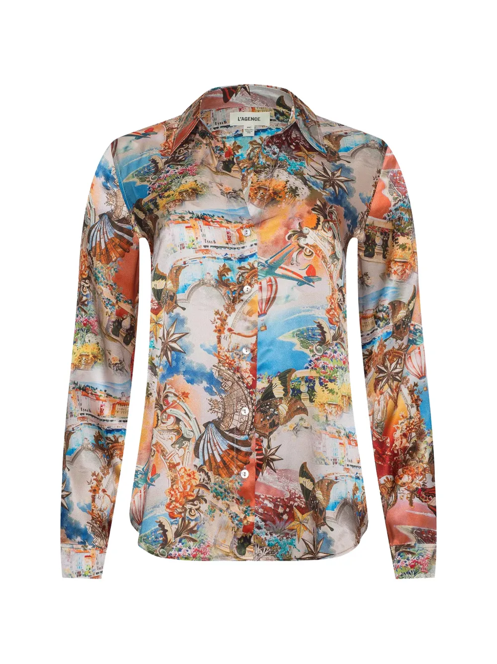 L'Agence long-sleeve printed blouse - Toni neutri