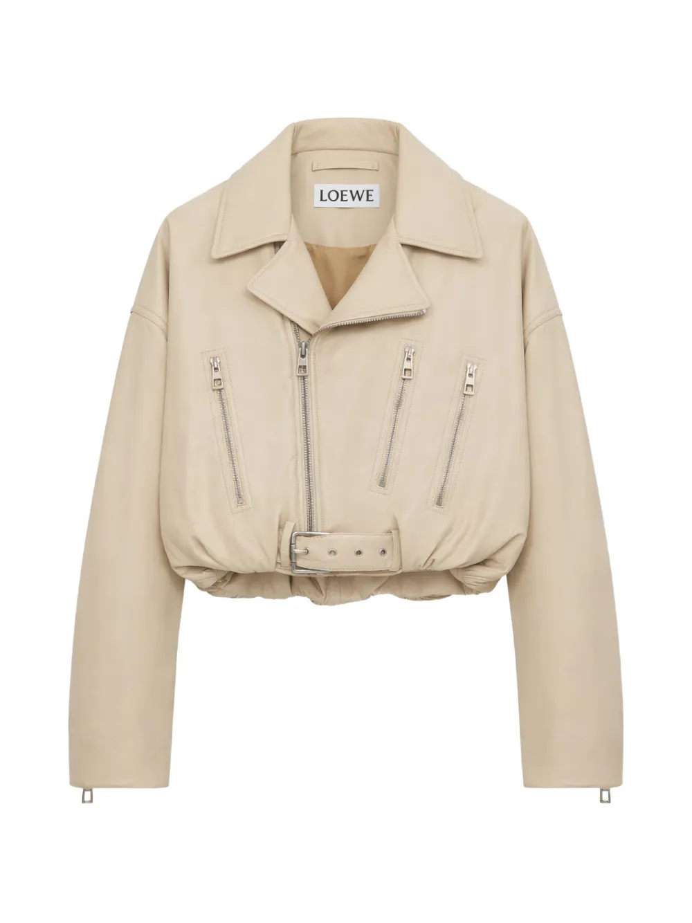 LOEWE zips belted biker jacket - Toni neutri