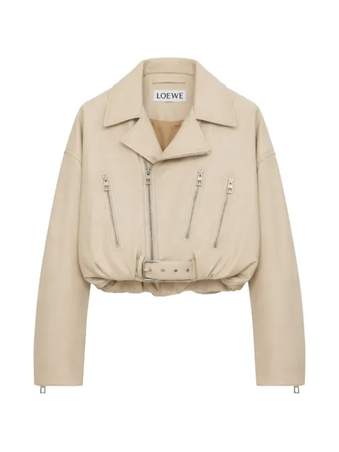 LOEWE zips belted biker jacket