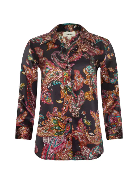 L'Agence Dani three-quarter sleeve print blouse