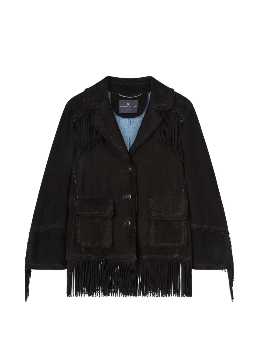 Ermanno Scervino fringe patch-pocket jacket - Nero