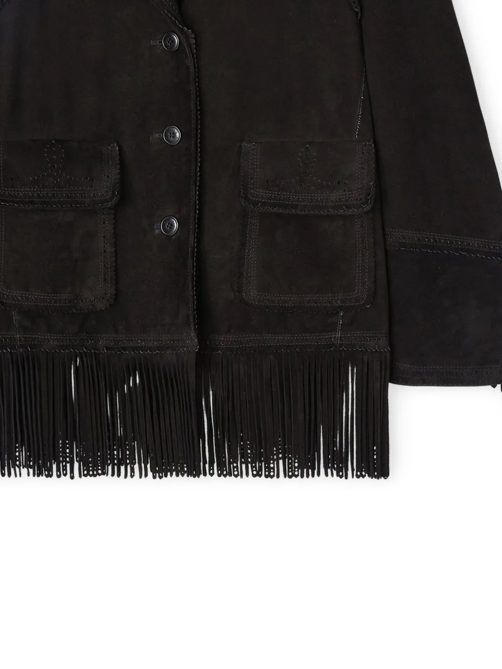  Ermanno Scervino Fringe Patch-pocket Jacket - Black 