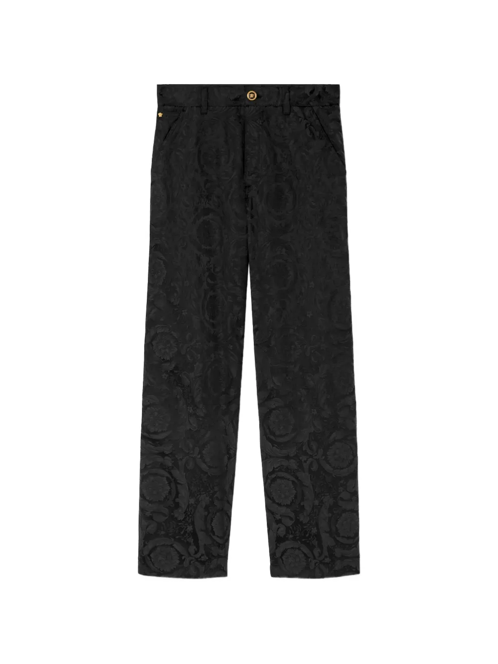 Versace floral-jacquard trousers - Nero