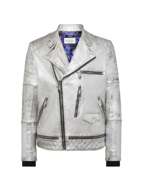 Philipp Plein leather biker jacket