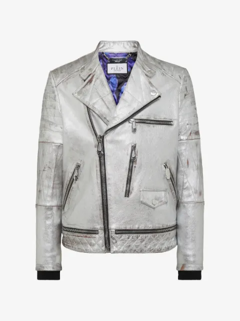 Philipp Plein leather biker jacket