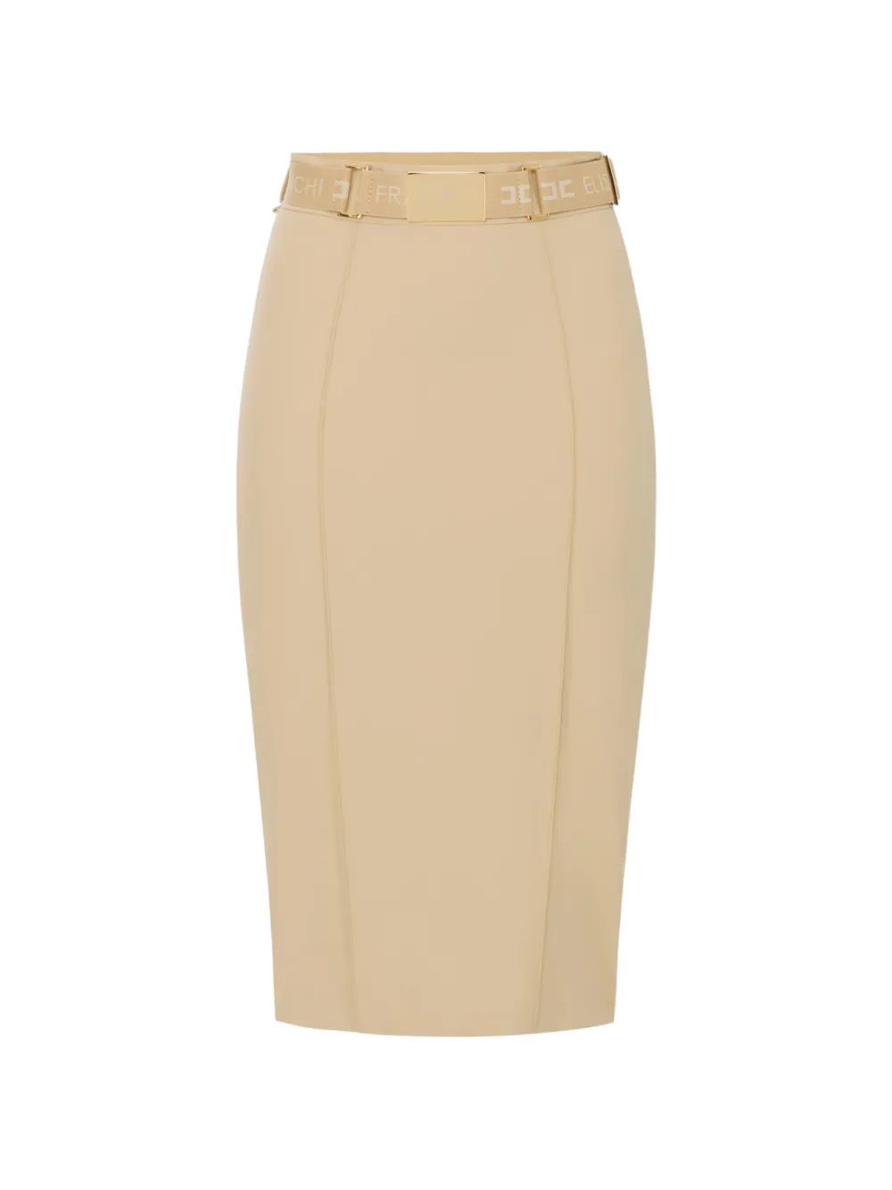 Elisabetta Franchi ribbing midi skirt - Toni neutri
