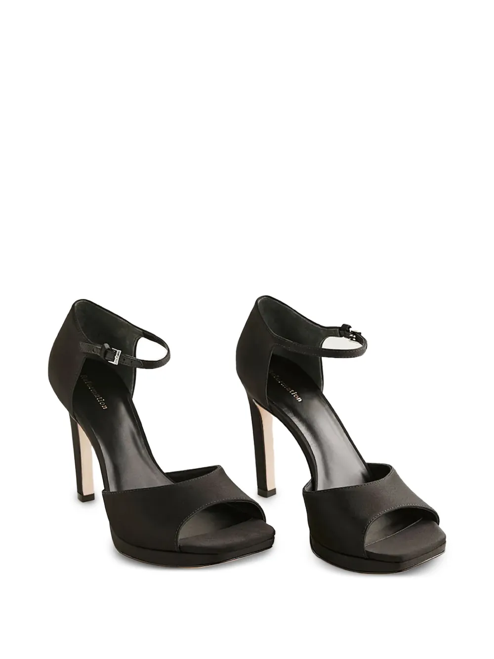  Reformation Gloria Silk Sandals - Black 