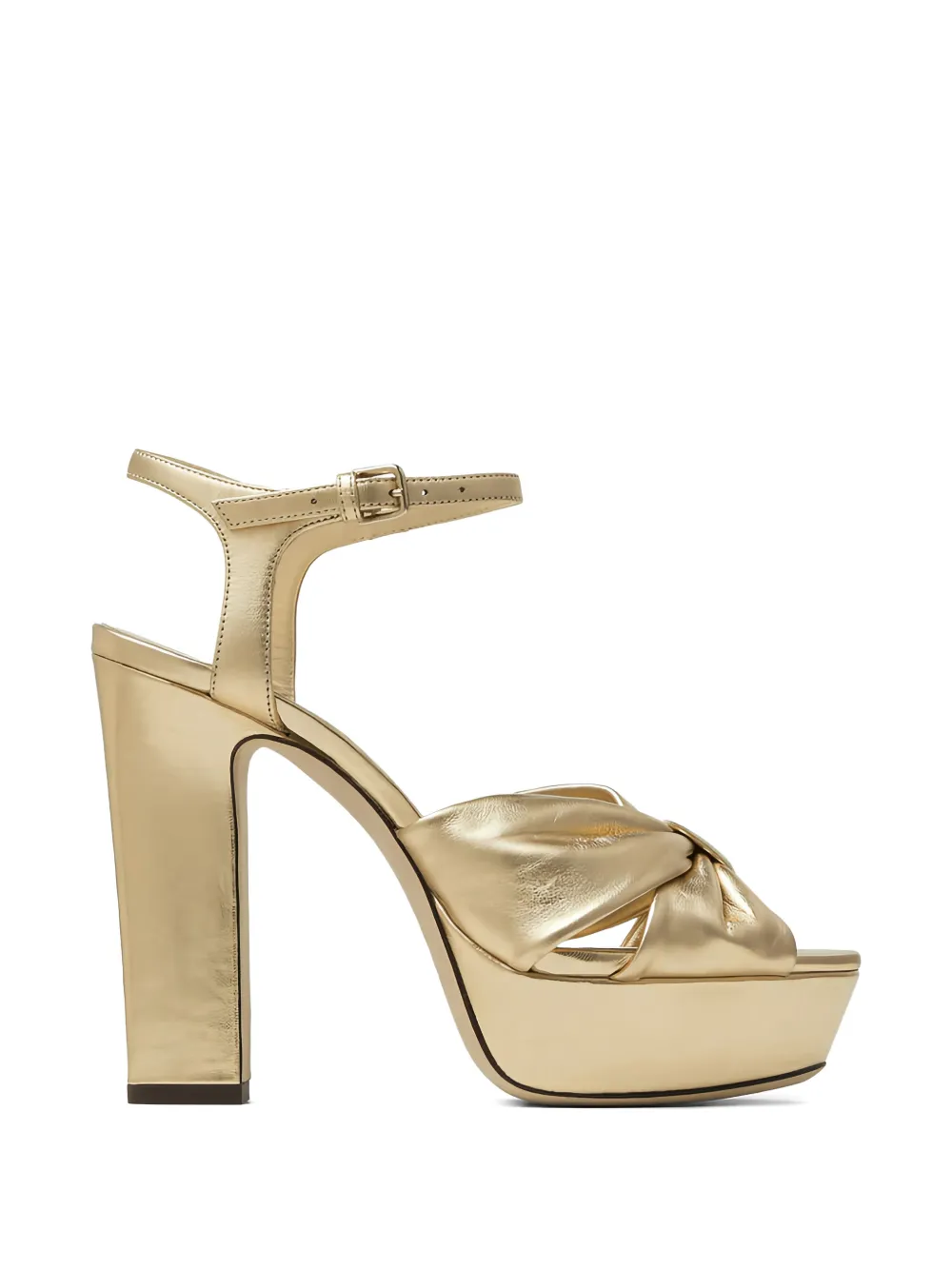 Jimmy Choo platform knot heeled sandals Goud