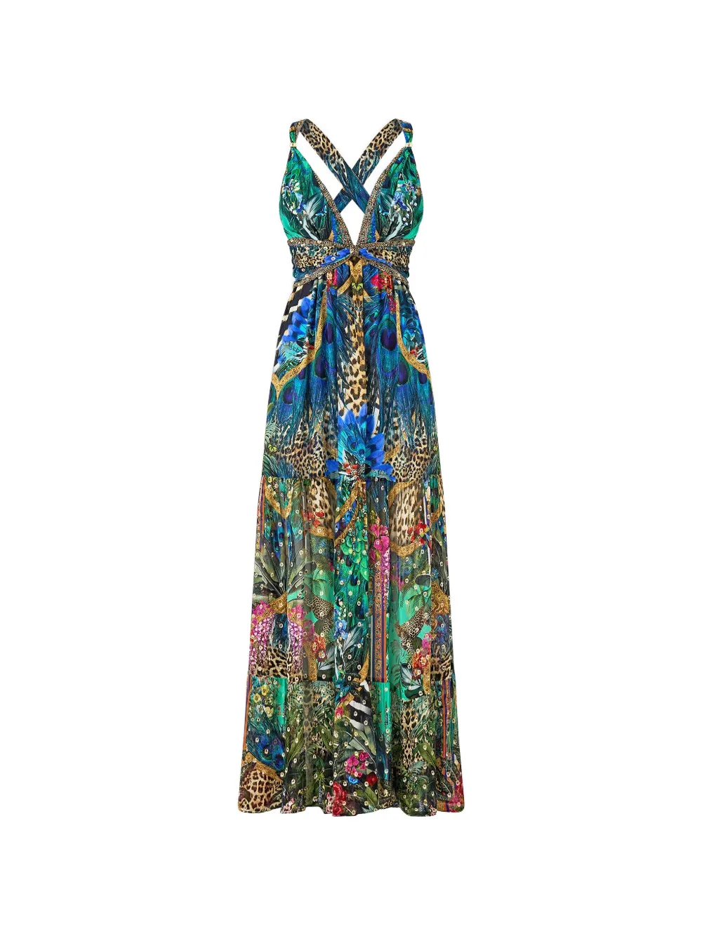 Camilla beaded-strap maxi dress - Blu