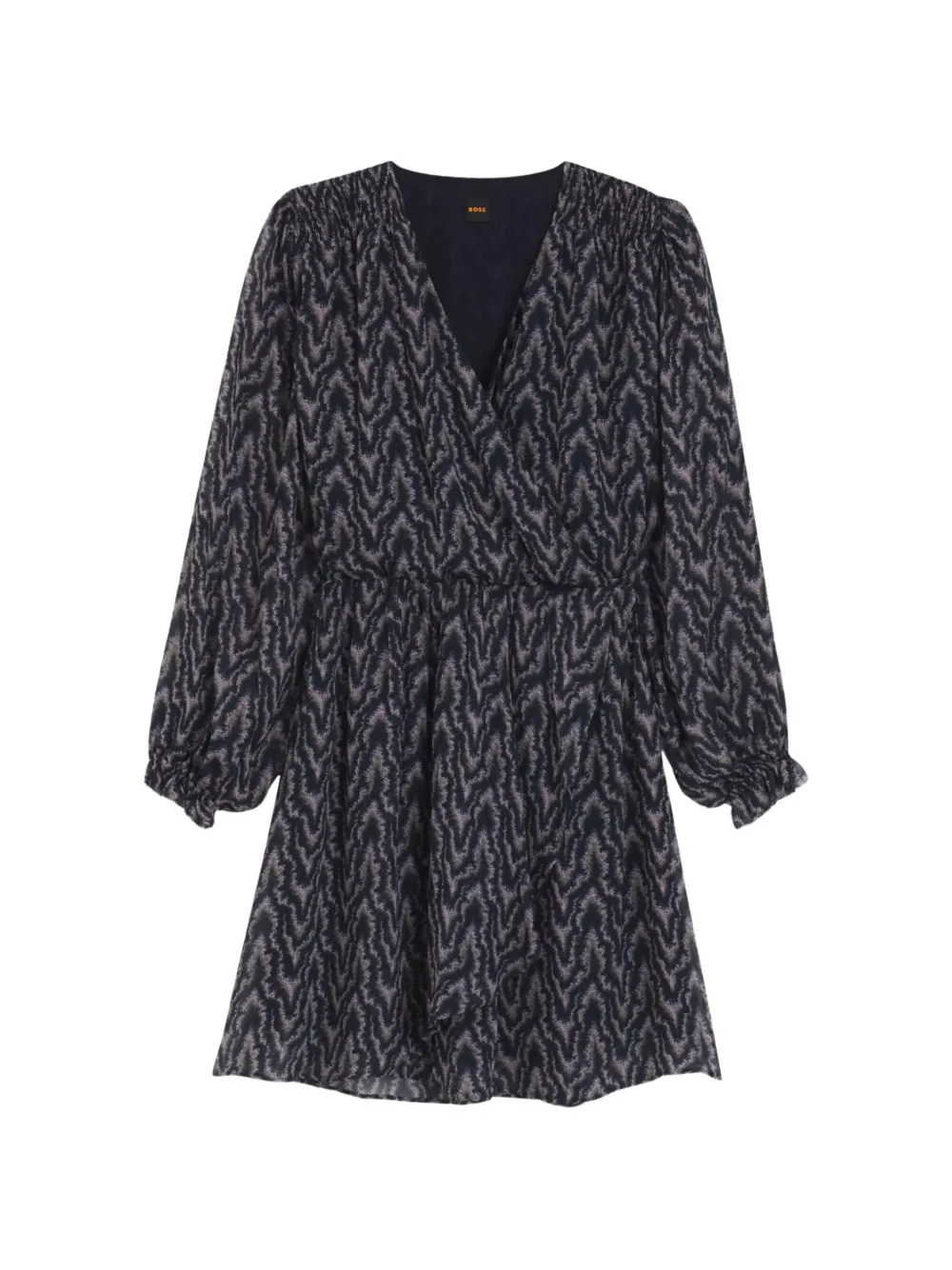 BOSS V-neck long-sleeved mini dress - Blu