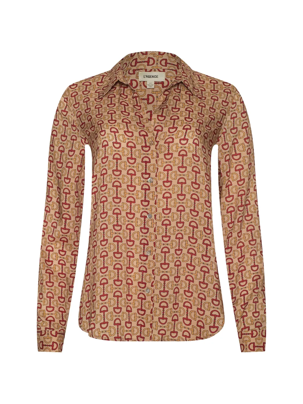 L'Agence Holly long-sleeve print blouse - Toni neutri